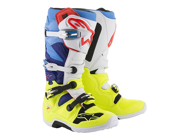 ALPINESTAR TECH 7 MX BOOT - YELLOW/WHITE/BLUE